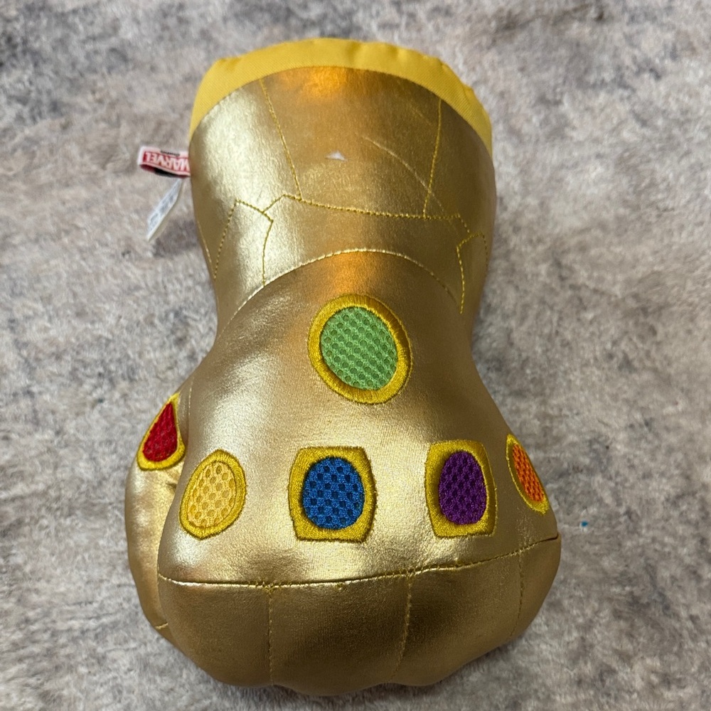 Marvel Gold Infinity Gauntlet Plush with Colorful Stones